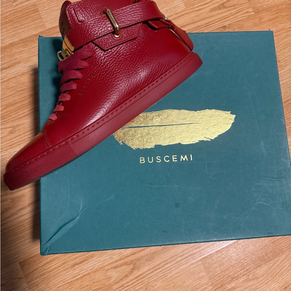 Buscemi Men's Red Leather Sneakers